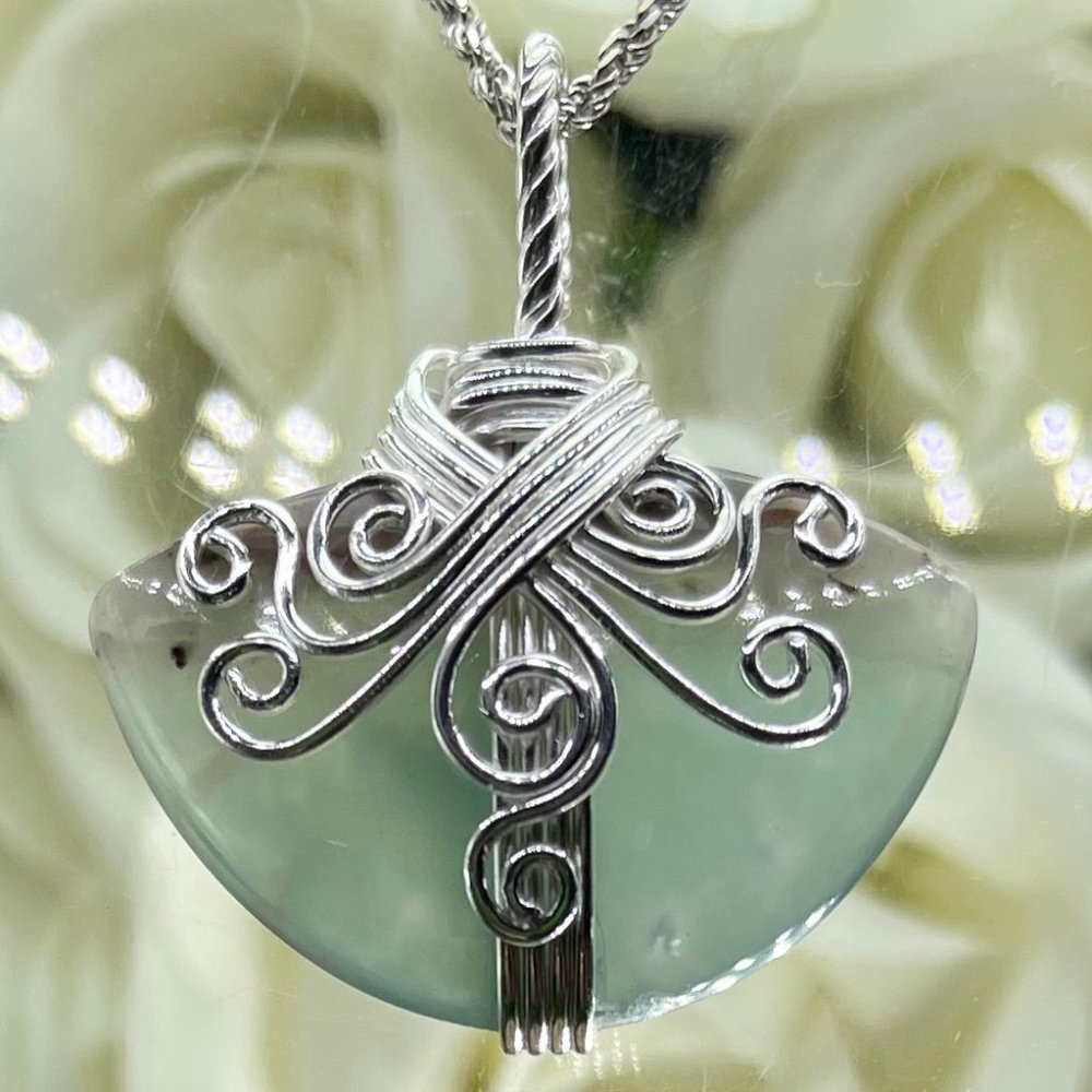RARE African Aquaprase Sterling Silver Wire Wrap